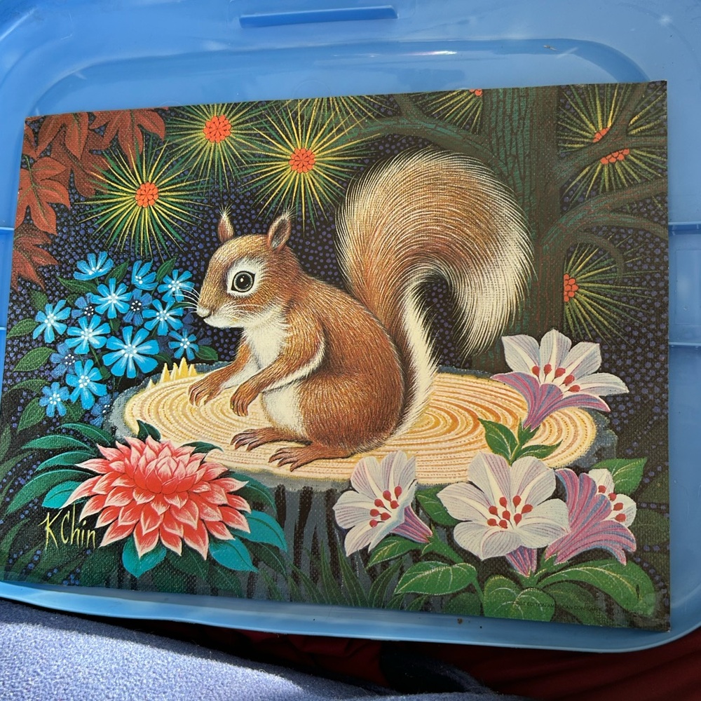 1970's K Chin Squirrel Print